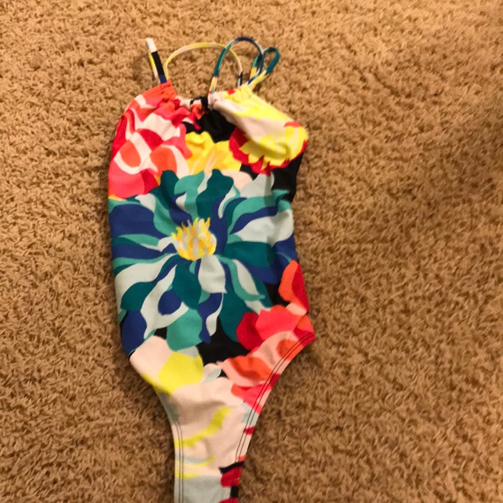 GAP bright color floral bathing suit.